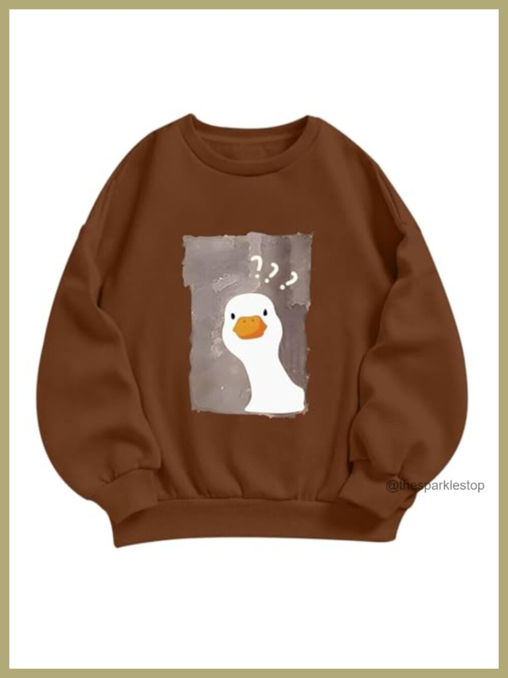 Duck Graphic Crewneck Sweatshirt Long Sleeve Pullover